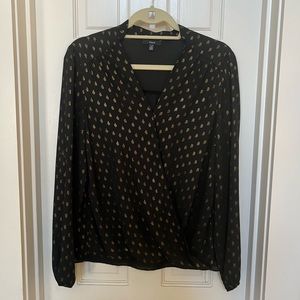 Drew black and gold metallic top